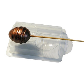 картинка Пластиковая форма для шоколада "Яйцо на палочке спиральное" 