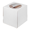 картинка Коробка для торта с окном, белая, 30*30*35см. 