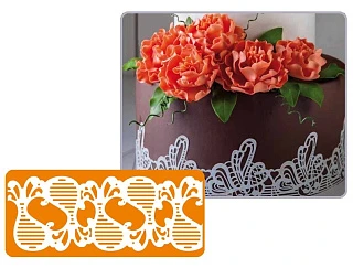 Рельефный силиконовый коврик для создания кружев - "Декор", 30*40см. (40-WD011) 