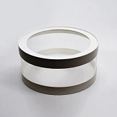 картинка Упаковка для торта и пирожных, шляпная, прозрачные стенки и окно, белая, 26*h12см. 