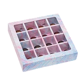 картинка Коробка для 16-ти конфет "Диффузия", 17,7*17,7*8см. 