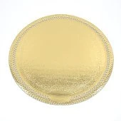 картинка Подложка Apollo круглая с кружевом, картон, золотой, 18/22см., 1шт. 