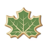 картинка Украшение из белой глазури, "Лист Клена", зеленый, 144шт. 