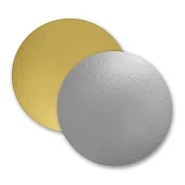 картинка Подложка круглая, картон, зол./сереб., 22см., 0.8мм., 100шт. 