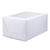 картинка Упаковка для торта с окном, прямоугольная, белая, 40*30*h20см. 