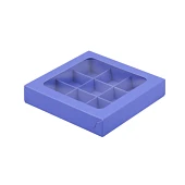 картинка Упаковка на 9 конфет с вклеенным окном, лавандовая, 155x155x30мм. 