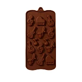 картинка Форма для льда и кондитерских украшений "Музыкальные инструменты", 21,5*10,5см., 14 ячеек 