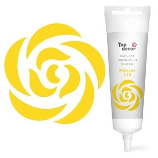Краситель пищевой гелевый "Top decor", жёлтый, 100гр. 
