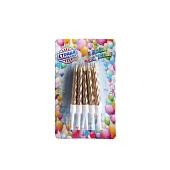 картинка Свечи в торт "Спираль", 10шт., 7 см., металлик 