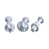 Набор вырубок c выталкивателем - "Звездочка", 3шт. 