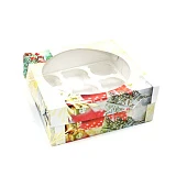 картинка Упаковка c окном на 9 капкейков - Новый год, 235х235h100мм.  