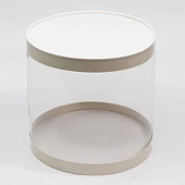 картинка Упаковка для торта, шляпная, прозрачные стенки, белая, 30*h30см. 