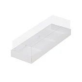 картинка Упаковка под муссовые пирожные с пластиковой крышкой - Белая, 260х85х60 мм 