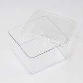 Стаканчик пластиковый "Квадрат" с крышкой, 350мл., 10шт. 