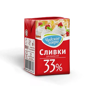 картинка Сливки животные "Чудское озеро" 33%, 0.2л. 