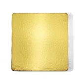 картинка Подложка квадратная, картон, зол./бел., 22*22см., 3.2мм., 1шт. 