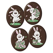 картинка Украшение из темной глазури, "Кролик", белый, 144шт. 