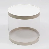 картинка Упаковка для торта, прозрачные стенки, белая, 26*h26см. 