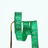 картинка Лента атласная "Новогодняя", зеленая, 2см*5м. 