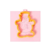 картинка Форма для пряника с трафаретом "Снеговик в цилиндре" 