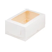 картинка Коробка c окном на 6 капкейков - Белая, 235х160h100мм. 