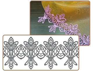 Рельефный силиконовый коврик для создания кружев - "Бордюр", 10*40см. (40-WD005T) 