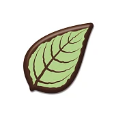 картинка Украшение из темной глазури, "Лист Липа", зеленый, 240шт. 