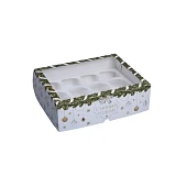 картинка Упаковка на 12 капкейков с окном "С Новым годом!" 32,8*25,6*10см. 