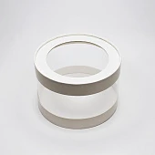 картинка Упаковка для торта и пирожных, шляпная, прозрачные стенки и окно, белая, 16*h10см. 