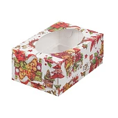 картинка Упаковка c окном на 6 капкейков - Новый год, 235х160h100мм.  