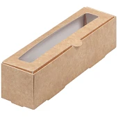 картинка Упаковка для макарон и кондитерской продукции с окном - Крафт, 210х55х55мм. 