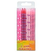 картинка Свечи - "Ассорти розовое", 12см., 16шт. 