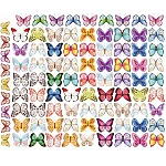 картинка Бабочки вафельные двухсторонние, микс, 180шт. 