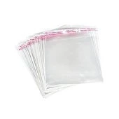 картинка Пакет прозрачный с клейкой лентой 12*12см., 25мкм., 100шт. 