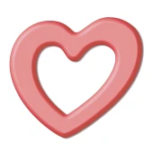 картинка Украшение из розовой глазури, "Пустое сердце", розовый, 126шт. 