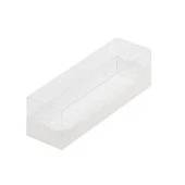 картинка Упаковка для макарон с пластиковой крышкой - Белая, 190х55х55мм. 