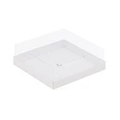 картинка Упаковка для пирожных с пластиковой крышкой, белая, 17*17*h6см. 