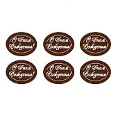 картинка Украшение из темной глазури, овал "С Днем Рождения", белый, 480шт. 