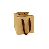 картинка Крафт пакет с коричневыми ручками, 16*16*16см. 