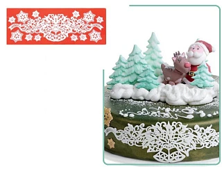 картинка Рельефный силиконовый коврик - Рождественский колокольчик, 19*7см. 