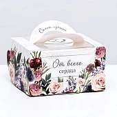 картинка Коробка с окном для бенто-торта "Самой лучшей", 14*14*h8см. 