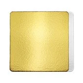 картинка Подложка квадратная, картон, зол./бел., 24*24см., 3.2мм., 1шт. 