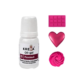 картинка Краситель гелевый KREDA жирорастворимый, розовый, 10мл. 