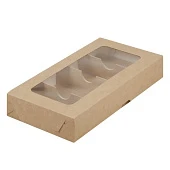 картинка Упаковка для пирожных, крафт, 25*13*h4см. 