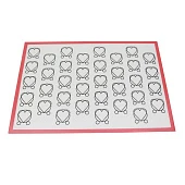 Силиконовый коврик с разметкой сердце для выпечки, 415*395мм. 