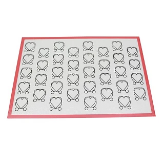 Силиконовый коврик с разметкой сердце для выпечки, 415*395мм. 