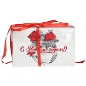 картинка Упаковка на 2 капкейка с "С Новым годом!" 16*8*10см. 