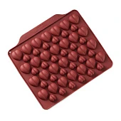картинка Форма силиконовая для шоколада, мармелада, льда "Море сердец", 52 ячейки 