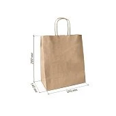 картинка Бумажный крафт пакет с кручеными ручками, 240*140*280 мм. 