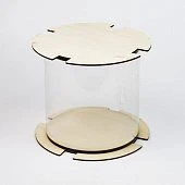 картинка Упаковка-тубус для торта, фанера, 18*h18см. 